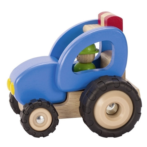 Машинка дерев'яна Goki Трактор Синій (55928G) фото №1