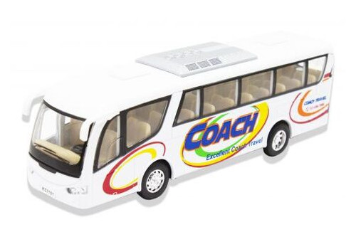 Інерційний автобус Kinsfun Coach білий (KS7101W) фото №1