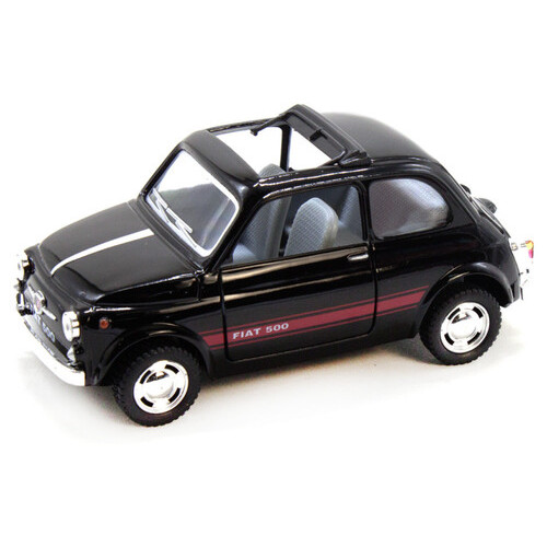 Коллекционная игрушечная модель Kinsmart FIAT 500 KT5004W инерционная Черный фото №1
