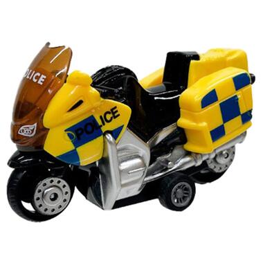 Мотоцикл детский Police AP7442 масштаб 1:64 (Желтый)  фото №1