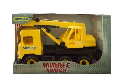 Автомобіль Wader Middle Truck кран жовтий (39491) фото №1