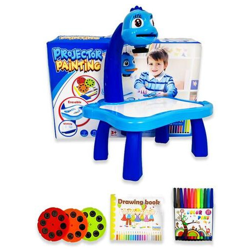 Дитячий світлодіодний проектор стіл Projector Painting 6776 Синій фото №8