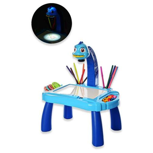 Дитячий світлодіодний проектор стіл Projector Painting 6776 Синій фото №6