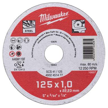 Круг відрізний Milwaukee по металу SCS 41/125x1 125мм (4932479578) фото №1