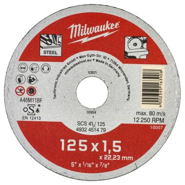 Круг відрізний Milwaukee по металу SCS 41/125х1.5 125 мм (4932451479) фото №1
