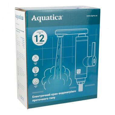 Кран-водонагрівач проточний JZ 3.0кВт 0.4-5бар для ванни гусак настінний вухо AQUATICA JZ-7C141W (9793213) фото №2
