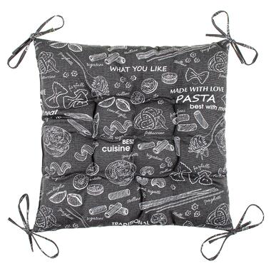 Подушка з завязками Home Line Паста (графіт/грета сіра) 40х40см 180140 фото №3