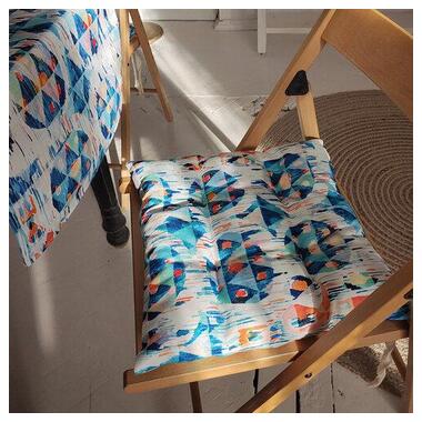 Подушка на стілець із зав'язками Розмитий орнамент PZ_21A011 фото №1