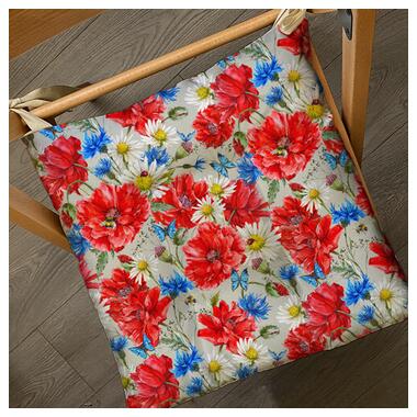 Подушка на стілець із зав'язками Українські квіти PZ_22U010 фото №1