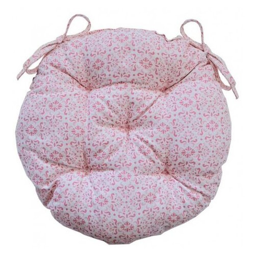 Подушка для стільця Прованс Bella Рожевий вітраж кругла D40 (4823093417038) фото №1