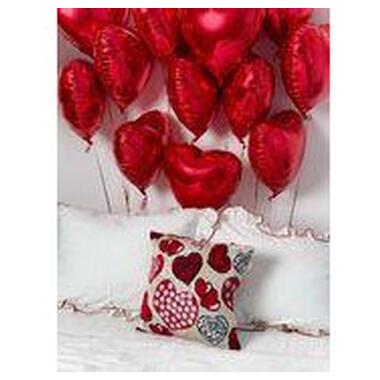 Подушка в'язана Серця LOVE 45х45 (без китиць, з блискавкою) 039341 (4823093470101) фото №1