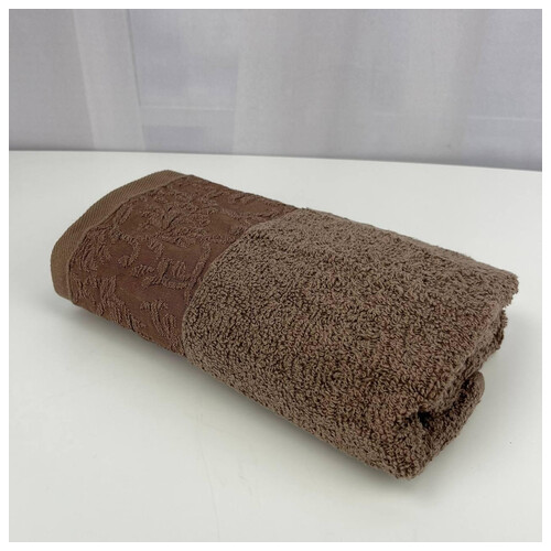 Рушник для обличчя махровий Febo Vip Cotton Botan Туреччина 6397 коричневий 50х90 см фото №2