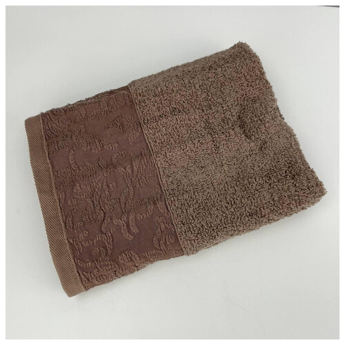 Рушник для обличчя махровий Febo Vip Cotton Botan Туреччина 6397 коричневий 50х90 см фото №7