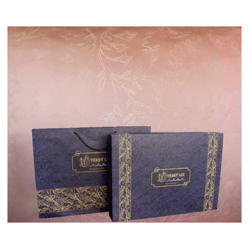 Комплект постільної білизни в подарунковій упаковці Сатин Жаккард Terry Lux Євро 240x260 см персиковий (С8045) фото №2