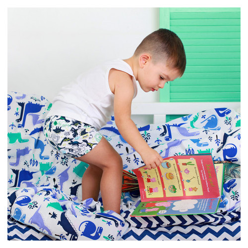 Комплект дитячої постільної білизни Cosas DINO /синій зигзаг/ (4822053080770) фото №10