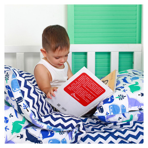 Комплект дитячої постільної білизни Cosas DINO /синій зигзаг/ (4822053080770) фото №9