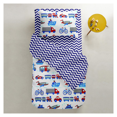 Комплект дитячої постільної білизни Cosas TRANSPORT /зігзаг синій/ (4822080915274) фото №2