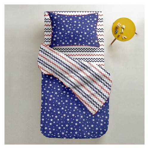 Комплект подросткового постельного белья Cosas STARFALL BLUE /зигзаг сине-красный/ (4822070725272) фото №2