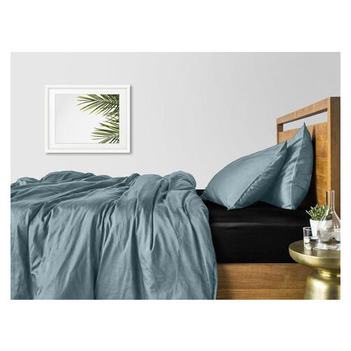 Комплект полуторного постельного белья Cosas сатин SATIN DOVE BLACK-S (Сатин_Сизый_ЧернаяП_160) фото №4