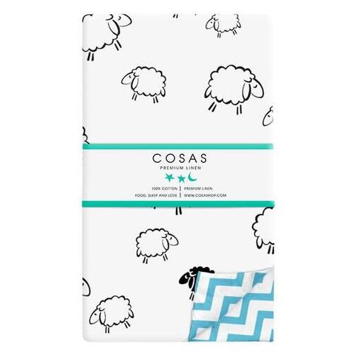 Комплект подросткового постельного белья Cosas SHEEP ZIGZAG BLUE /2 предмета/ (Sheep_Zig_155_2) фото №6