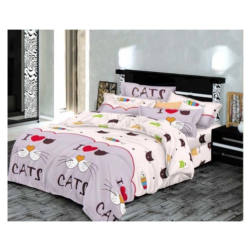 Комплект постельного белья Уютная Жизнь Детский полуторный 150x215 Cats фото №1