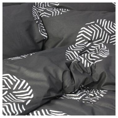 Комплект постільної білизни Полуторний розмір С0234 Еней-Плюс, колір: сірий, чорний фото №3