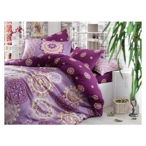 Комплект постельного белья Hobby Exclusive Sateen Ottoman Фиолетовый (110021) фото №1