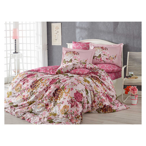Комплект постельного белья Hobby Exclusive Sateen Rosanna 200x220 Розовый (110144) фото №1