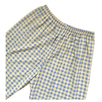 Піжама жіноча в клітку Бандерівка Bonntee XL 46 жовто-блакитний фото №3