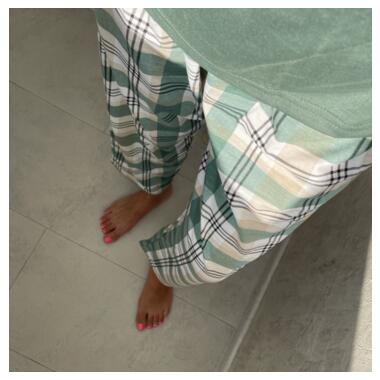Жіноча піжама в клітинку Миша удача Qian Zitong розмір L 48 зелений фото №3
