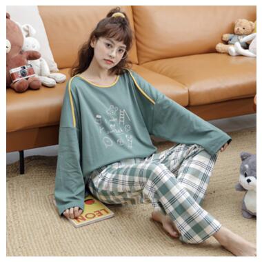 Жіноча піжама в клітинку Миша удача Qian Zitong розмір L 48 зелений фото №9