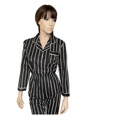 Піжама жіноча костюм Леді в чорному Bonntee XXL 48 чорний у смужку фото №7