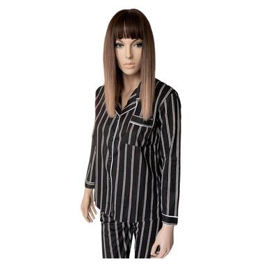 Піжама жіноча костюм Леді в чорному Bonntee XXL 48 чорний у смужку фото №2