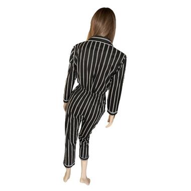 Піжама жіноча костюм Леді в чорному Bonntee XXL 48 чорний у смужку фото №3
