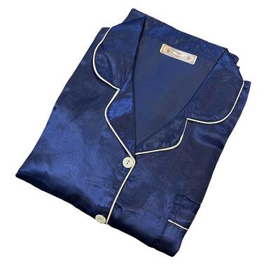Атласна піжама костюм із шортами Шовкові обійми JULYS SONG розмір 3XL 50 синій фото №2
