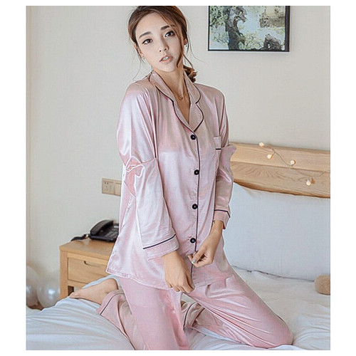 Атласна піжама костюм Фламінго JULYS SONG розмір 2XL рожевий 50 фото №5