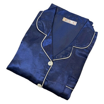 Атласна піжама костюм із шортами Шовкові обійми JULYS SONG розмір XXL 50 синій фото №2