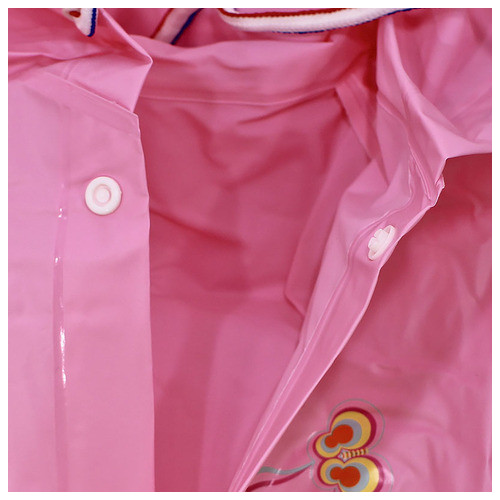 Плащ-дощовик дитячий Lesko 615 Cherry Pink розмір L водонепроникний з місцем під прозорий рюкзак фото №5