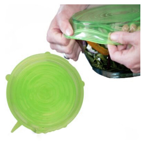 Набір силіконових кришок для посуду LifeFLUX Chizequar універсальний 6 шт зелений (1094-2019) фото №4
