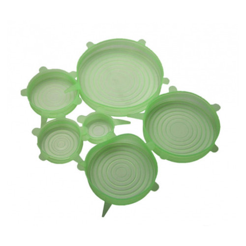 Набір силіконових кришок для посуду LifeFLUX Chizequar універсальний 6 шт зелений (1094-2019) фото №5