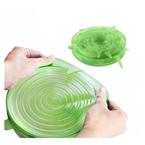 Набір силіконових кришок для посуду LifeFLUX Chizequar універсальний 6 шт зелений (1094-2019) фото №3
