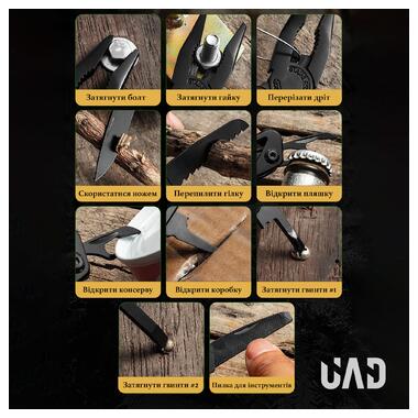 Мультитул професійний BasicCraft 12 інструментів чорний фото №5