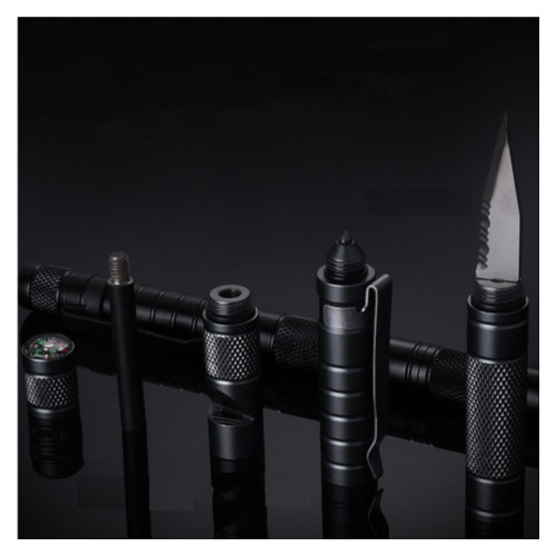 Мультитул LifeFLUX у вигляді ручки з ножем 5 предметів RovTop чорний (1824-2019) фото №1