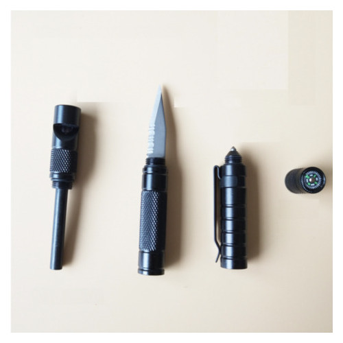 Мультитул LifeFLUX у вигляді ручки з ножем 5 предметів RovTop чорний (1824-2019) фото №3