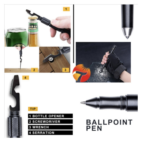 Ручка мультитул LifeFLUX кулькова з ліхтариком RovTop багатофункціональна Чорні 0.5 мм (1825-2019) фото №3