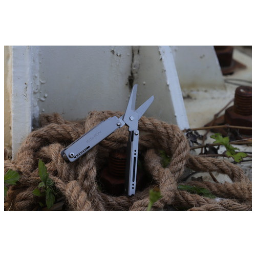 Міні мультитул-ножиці Roxon зі змінними бітами сірий фото №2
