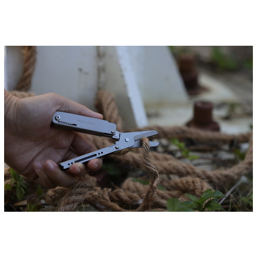 Міні мультитул-ножиці Roxon зі змінними бітами сірий фото №3