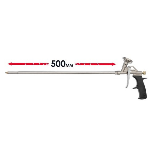Пістолет для піни з довгим носиком 500 мм 4 насадки Intertool PT-0650 фото №6