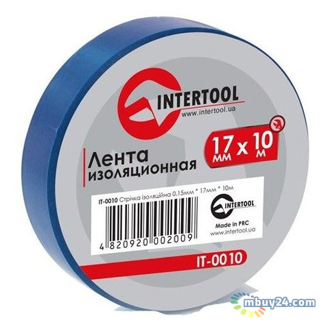 Стрічка ізоляційна Intertool IT-0010 0.15mm*17mm*10m синя фото №1
