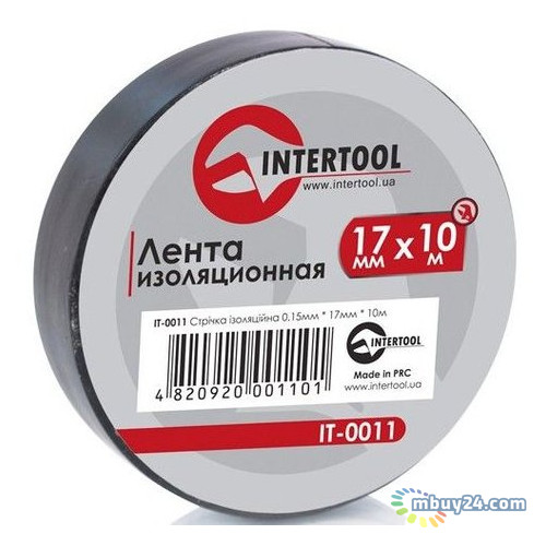 Стрічка ізоляційна Intertool IT-0011 0.15mm*17mm*10m чорна фото №1